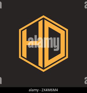 HD letter logo,symbol technology vector design Stock Vector