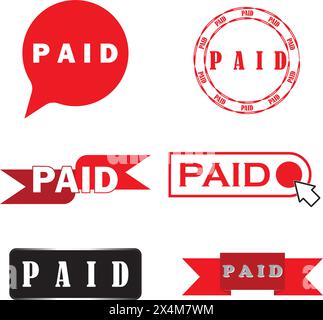 Paid icon vector illustration symbol template Stock Vector