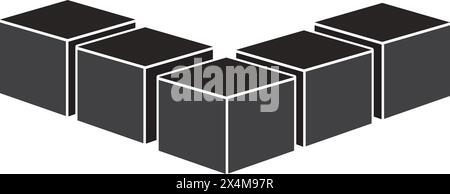 neatly arranged square block icon vector illustration symbol design Stock Vector