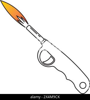 lighter or torch icon vector illustration symbol design Stock Vector