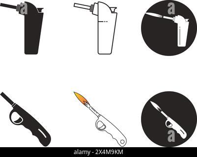 lighter or torch icon vector illustration symbol design Stock Vector