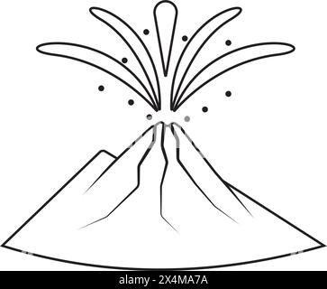 Volcano eruption line art Stock Vector Image & Art - Alamy