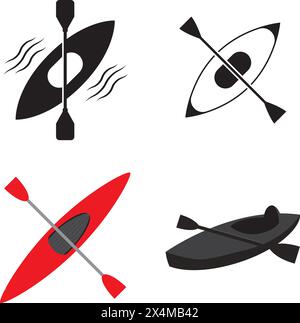 kayaking vector icon illustration symbol design Stock Vector