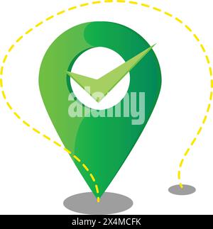 marker with white dot vector illustration, locator Stock Vector
