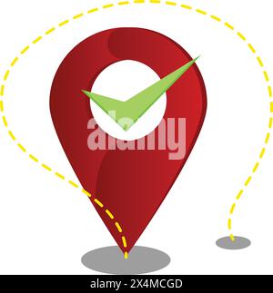 marker with white dot vector illustration, locator  Stock Vector