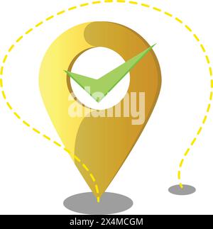 marker with white dot vector illustration, locator  Stock Vector