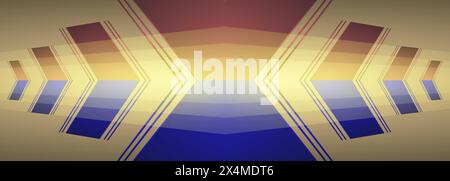 Abstract retro background with colored arrows. Vector illustration wide banner Stock Vector