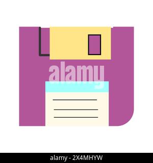 90s retro element floppy or 80s, or y2k element, retro style. Can use for stickers, banner, greeting card. Stock Vector
