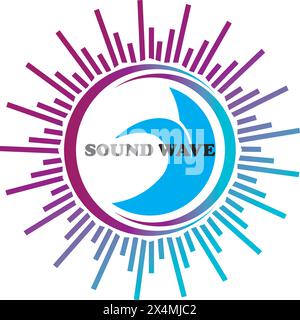 Sound wave logo vector illustration template design Stock Vector