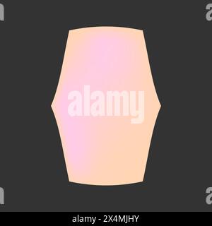 y2k retro element, 90s or 2000s figure in gradient peach and pink color. Illustration on black style. Stock Vector