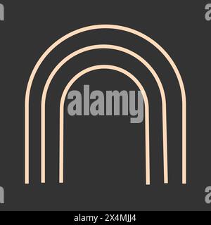 y2k retro element, 90s or 2000s figure in gradient peach and pink color. Illustration on black style. Stock Vector