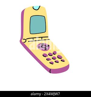 90s retro element mobile phone, 2000s, or y2k element, retro style. Can use for stickers, banner, greeting card. Stock Vector