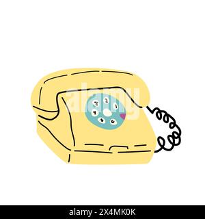 90s retro element telephone or 80s, or y2k element, retro style. Can ...