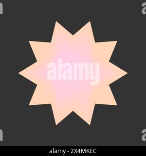 y2k futuristic element of 2000s aesthetic design, star shape in gradient. Abstract figure on black background Stock Vector