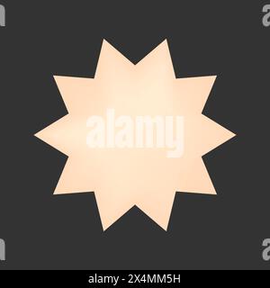 y2k futuristic element of 2000s aesthetic design, star shape in gradient. Abstract figure on black background Stock Vector