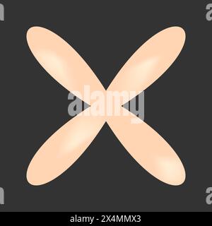 y2k retro element, 90s or 2000s figure in gradient peach and pink color. Illustration on black style. Stock Vector