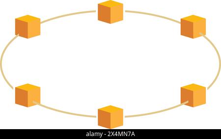 Blockchain icon. Cryptocurrency blocks vector illustration design Stock Vector
