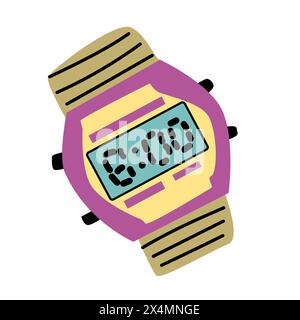 90s retro element clock or 80s, or y2k element, retro style. Can use for stickers, banner, greeting card. Stock Vector