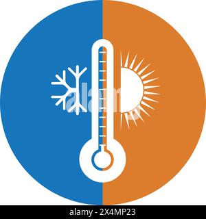 Weather temperature thermometer icon vector symbol template design Stock Vector