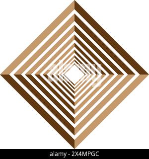 Abstract gold square on a white background of lines. Modern vector background Stock Vector