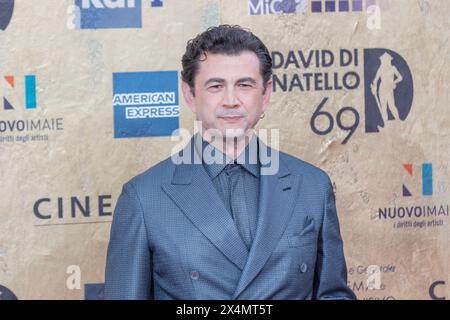 May 3, 2024, Rome, Italy: Vinicio Marchioni attends the red carpet of the 2024 Donatello Awards at the CinecittÃ  studios in Rome (Credit Image: © Matteo Nardone/Pacific Press via ZUMA Press Wire) EDITORIAL USAGE ONLY! Not for Commercial USAGE! Stock Photo