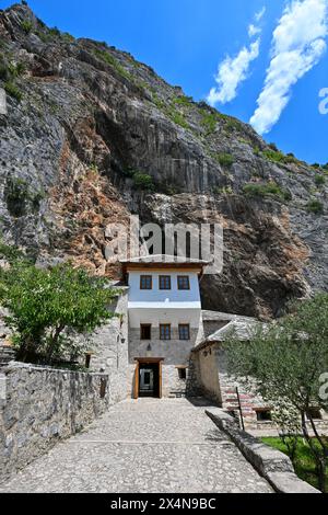 The Blagaj Dervish Tekke, located near Mostar, was established in the 15th century by the Bektashi order Stock Photo