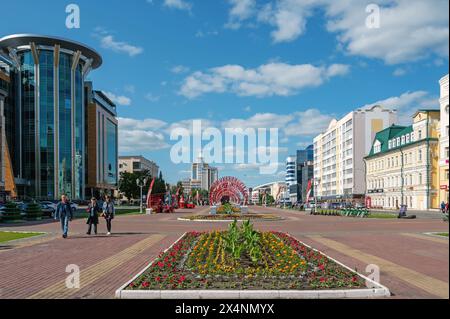 Saransk, Russia - June 5, 2023. Bolshevistskaya street in Saransk, Russia. City view. Stock Photo