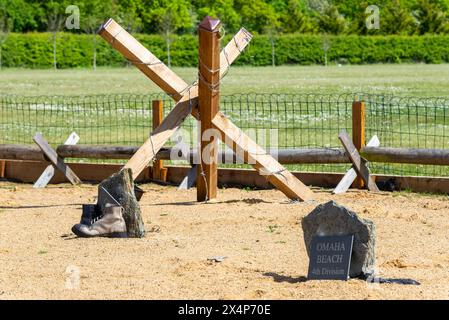 D-Day Second World War memorial at the Living Memorial site of Whitehouse Farm, Rettendon, Essex, UK. Stock Photo