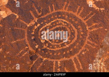 Petroglyphs, Little Black Mountain Petroglyph Site, Arizona Strip Bureau of Land Management, Arizona Stock Photo