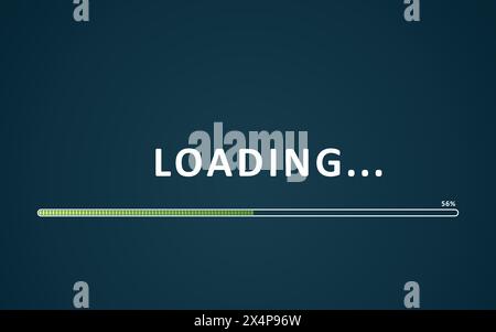 Loading progress screen. Illustration on teal background Stock Photo