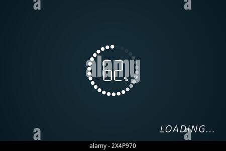 Loading progress screen. Illustration on teal background Stock Photo