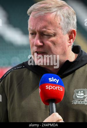 Neil Dewsnip Technical Director of Plymouth Argyle  during the Sky Bet Championship match Plymouth Argyle vs Hull City at Home Park, Plymouth, United Kingdom, 4th May 2024  (Photo by Stan Kasala/News Images) Stock Photo