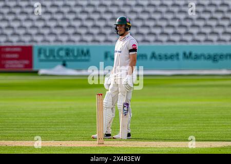 LONDON, UNITED KINGDOM. 04 May, 24. Tom Scriven of Leicestershire during day 2 of the Vitality County Championship Middlesex v Leicestershire at The Lord's Cricket Ground on Saturday, May 04, 2024 in LONDON ENGLAND.  Credit: Taka Wu/Alamy Live News Stock Photo