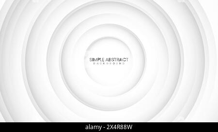 Minimalist White Background with Subtle Circle Shadows Stock Vector