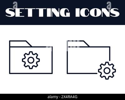 Setting Icons Set Vector. Setting Line Icons illustration. Setting Gears Icon. Stock Vector