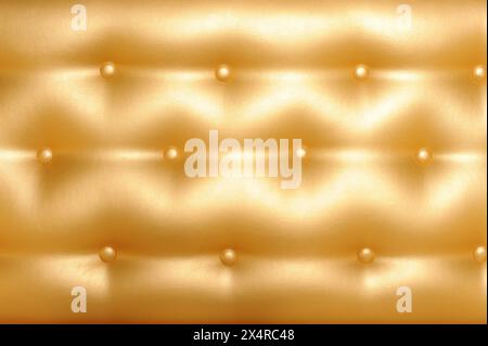 close up studio shot of golden leather upholstery Stock Photo