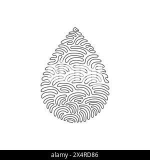 Continuous one line drawing water drop outline icon. linear style sign for mobile concept and web design. Drop of water symbol or logo. Swirl curl sty Stock Vector