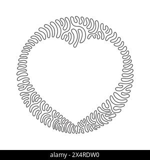 Single continuous line drawing poker playing cards suit heart design shape single icon. Hearts suit deck of playing card for ace. Swirl curl circle ba Stock Vector