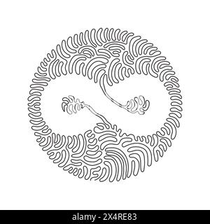 Single one line drawing infinity logo creative. Style infinity sign and lettering. Elements on black rough paper. Gradient graphic design. Swirl curl Stock Vector