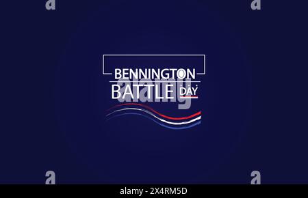 Honoring History Bennington Battle Day Text with USA Flag Design Stock Vector