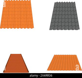 roof tile icon illustration templet design Stock Vector