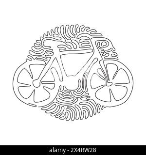 Continuous one line drawing Bicycle. Bike icon. Cycling concept. Sign for bicycles path Isolated. Trendy flat style for graphic design, logo. Swirl cu Stock Vector
