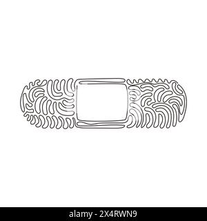 Continuous one line drawing adhesive bandage elastic medical plasters. Illustration of medical plaster, elastic bandage patch. Swirl curl style. Singl Stock Vector