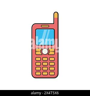 Retro style mobile phone icon. Device gadget technology and electronic theme. Isolated design. Vector illustration Stock Vector