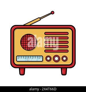 retro radio icon over white background. colorful technology design element and concept Vector illustration. Stock Vector