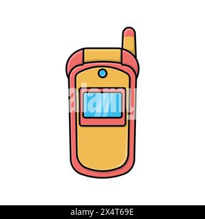 Retro style cell phone icon. Vector  illustration of mobile phone technology  design element and concept Stock Vector