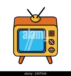 Retro tv illustration vector  for vintage theme concept and design element Stock Vector