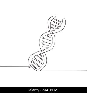 Single one line drawing helix or DNA. Low poly wireframe style. Concept for biotech, science, medicine. Technology and innovation in genetic engineeri Stock Vector