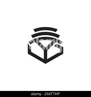 letter gy stripes construction logo vector Stock Vector