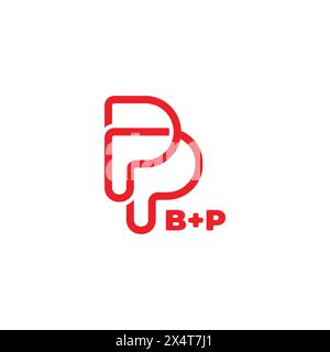 letter bp circles infinity line simple logo vector Stock Vector